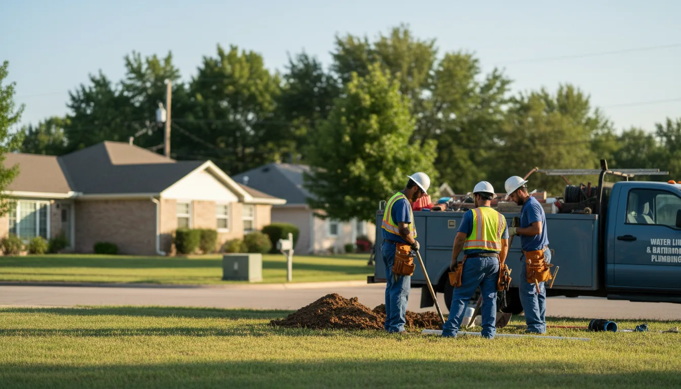 Residential water line and bathroom plumbing service in Mcintire, IA